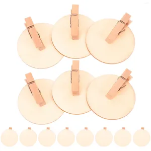 Frames 20 pcs Clip de puce de bois rond Small Po Chalk Board Mottifonction Clamps Memorandum