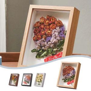 Marcos 3D Photo Frame Profundidad 5 cm Marco de imagen de madera Caja de sombra nórdica Soporte de flores secas Decoración del hogar DIY DIY DISE