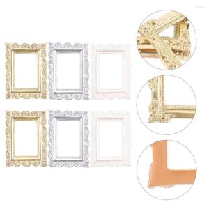 Frames 6 PCS PO Cadre Ornements décor House Picture Crafts Mini Resin Miniature DIY PROPS SMAL VINTAGE