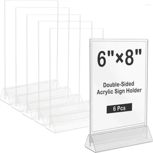 Frames 6PCS Holdants de panneaux acryliques Image Transparent Picture de table Double face support Menu de bureau