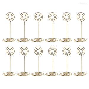 Cadres Lot de 72 porte-cartes de numéro de table Po Holder Stands Place Paper Menu Clips Forme de cercle (doré)