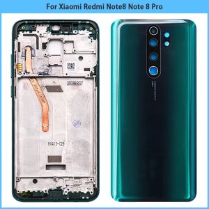 Frames pour Xiaomi Redmi Note 8 Pro Frame Middle LCD Plaque de support Cadre de boîtier Sentier + Batterie Back Cover Glass + Camera Lens Remplacer