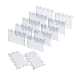 Marcos LUDA 300pcs Titulares de etiquetas de plástico transparente para el estante de alambre Precio minorista Merchandising Starter (6 x 4 cm)