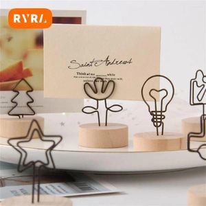 Frames Message Note Bolders Placement stable Romantic Fun Simple Vintage Picture Stand Card Creative Wooden Lovely Paper Pinmp