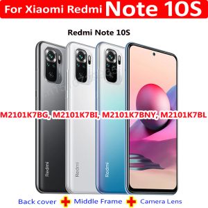 Cadres du couvercle de la batterie d'origine Bootage de porte arrière pour Xiaomi Redmi Note 10S 10 S COUVERTURE D'ACHERCHE AVEC TRAVAILLE EN MOYEN + REMPLACE DE CAME CAMERIE