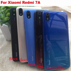 Cadres d'origine Meilleur boîtier de porte de logement de batterie pour Xiaomi Redmi 7A Couvercle arrière avec boutons de volume d'alimentation + lentille en verre de la caméra