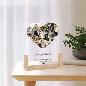Marcos personalizados corazón po collage marco 2 aniversario regalos para marido esposa de boda decoración de sus regalos de San Valentín