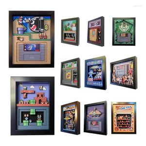 Marcos de imagen retro marco único 3D shadowbox arte nostálgico juegos arcade decoración de la pared decorativa para el hogar