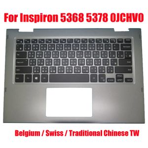 Frames TW Be SW Keyboard Laptop Palmrest para Dell para Inspiron 13 5368 5378 0JCHV0 JCHV0 retroiluminado Bélgica Bélgica Swiss Tradicional NUEVO
