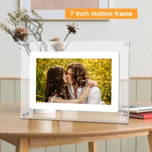 Frames mis à jour Mémoire 2G 7inch Cadre photo numérique acrylique batterie d'écran IPS dans un cadre photo électronique NFT Affichage électronique