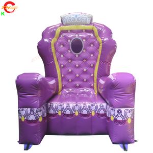 Envío aéreo gratuito para actividades al aire libre, silla inflable con trono de rey de cumpleaños para niños y adultos, fiesta para tomar fotos