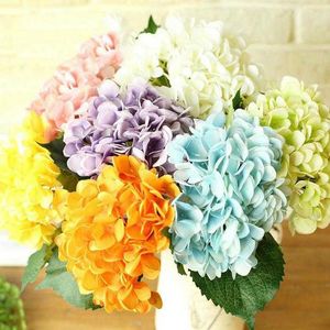 Hortensia artificielle gratuite Big Flower 7.5 Fake White Wedding Flower Bouquet pour table centres de table décorations Livraison gratuite