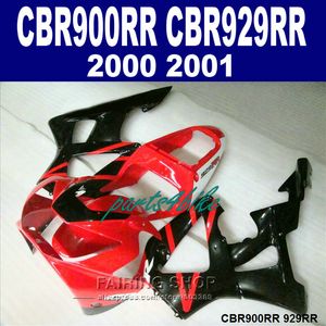 Kit de carénage personnalisé gratuit pour Honda CBR900RR CBR929 2000 2001 kit de carénage rouge noir CBR929RR00 01 CV47