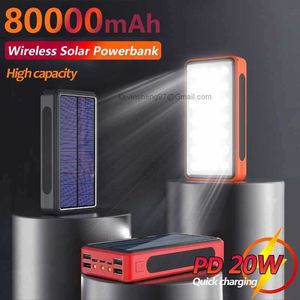 LOGOTIPO personalizado gratis 80000mAh Solar inalámbrico de carga rápida banco de energía de goma suave a prueba de polvo con 4 USB LED batería externa portátil