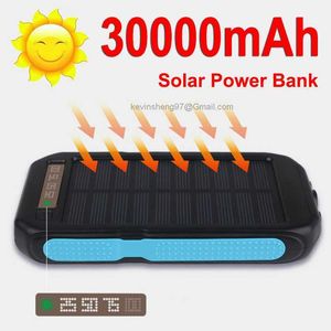 LOGO personnalisé gratuit Charge rapide bidirectionnelle Banque d'alimentation solaire 20000mAh Affichage numérique d'urgence Batterie externe de secours avec lumière SOS pour téléphone Xiami