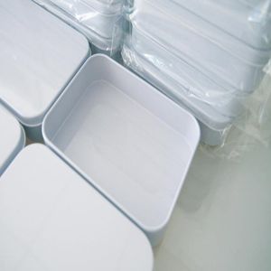 caja de lata blanca Rectángulo caja de regalo sellado simple té caramelo tarjeta de visita usb cajas de almacenamiento caso varios organiz