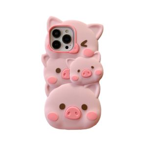 DHL gratuit gros dessin animé drôle cochon 3D étui pour iphone 14 Plus 13 12 Pro Max fille mignon doux silicone rose couverture de téléphone pour iphone11 13pro 14pro