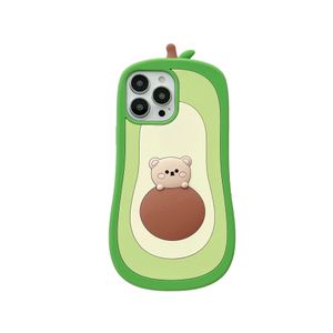 DHL gratuit gros dessin animé de luxe avocat 3D étui pour iphone 14 13 12 11 Pro XS Max XR X SE2020 7 8 Plus enfants mignon doux silicone téléphone couverture cadeau