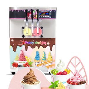 Expédition gratuite etl de cuisine commerciale 3 saveurs Yogourt Yogourt Soft Ice Cream Making Machine Maker