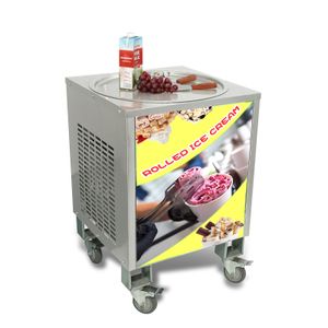 Expédition gratuite USA EU Cuisine Single 50 cm Machine de crème glacée Fried avec un PCB de dégivrage automatique de Contrôleur de température intelligent