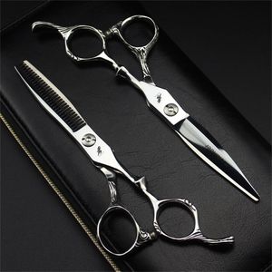Freelander Barber Hair Scissors 6 pouces pansement professionnel avec japon évier vis coupe amincissement 220317