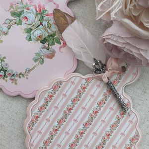 Mantel Individual de cerámica francesa, posavasos con estampado rosa, alfombrilla para cuenco, decoración de mesa de comedor para el hogar, manteles individuales, posavasos pequeños para escaldar