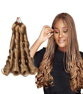 Rizos franceses Extensiones de cabello trenzado de ganchillo sintético Estilo pony Yaki Ondulado Afro Cabello natural suelto Trenza rizada Gancho para el cabello Trenza722752737