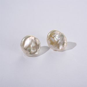 Pendientes de perlas barrocas naturales de agua dulce, pétalos de moda francesa, aguja de plata S925, joyería sencilla