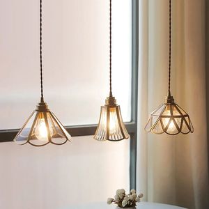 Lampes suspendues de luxe françaises, lustre en verre de cristal d'art en cuivre pour salle à manger, cuisine, île, chambre à coucher, lampe suspendue 240301