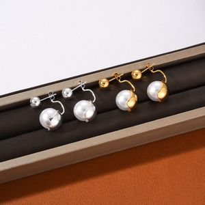Boucles d'oreilles en boule de perle suspendues à la mode rétro française