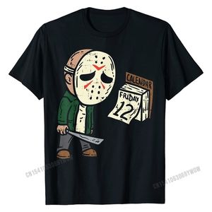 Vendredi 12th Drôle Halloween Horror Film Humour T-shirt Hommes Hommes Fitness Tops Tops Shirt Coton T-shirts Anniversaire 220325
