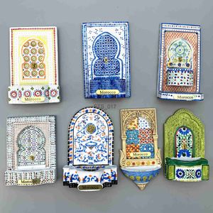Imanes de nevera Europa Marruecos Imanes de nevera 3D Recuerdo turístico Artículos de decoración Artesanía Refrigerador Colección Regalos x0731