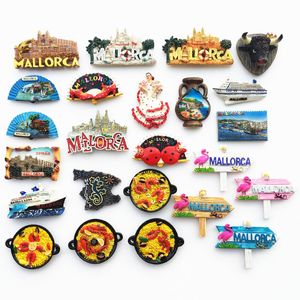 Fridge Magnets Europe Spain Mallorca 3D Tourist Souvenir Decoration Articles Handicraft Magnetic Refrigerator Collection Gifts 230802