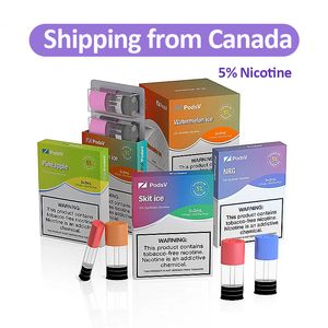 Envío gratis desde el almacén canadiense Zpod Venta al por mayor Cigarrillos electrónicos Reemplazo Líquido Mini 2 ml Desechable Vape Pen Pod 400 Mah 50 mg