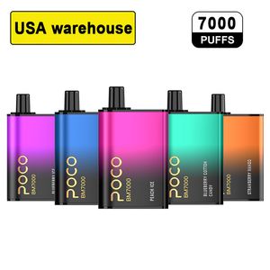 De EE. UU. Original 7000 bocanadas Eletronic Cigarette Mesh Coil Poco BM7000 Desechable Vape Pen Recargable 17ML 10 Sabores Dispositivo El más nuevo Vapor pen