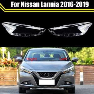 Cubierta de faro delantero de coche para Nissan Lannia 2016 2017 2018 2019, pantalla de lámpara de coche, cubiertas de luz de plomo, carcasa de lente de cristal