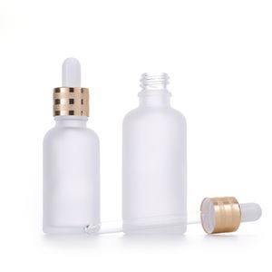 Bouteilles en verre givré de lotion d'huile essentielle pour le cosmétique 5ml 10ml 15ml 20ml 30ml 50ml 100ml