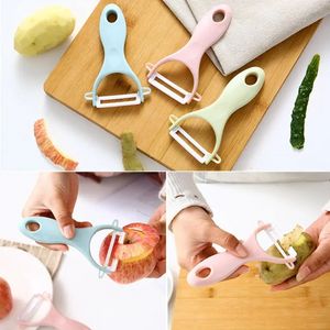 Herramientas de frutas y verduras Pelador de cerámica creativo Peladores de papas Accesorios de cocina Herramienta Cocinas Suministros Cerámica Frutas Cuchillo Piel E0531