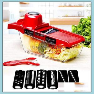 Herramientas de frutas y verduras Cocina Cocina Comedor Bar Hogar Jardín Manual Pelador de papas Zanahoria Rallador Dicer Fiesta de Navidad Mandolina Slicer Cu