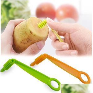 Fruits Légumes Outils Manuel Spirale Vis Trancheuse Lame Main Cutter Pomme De Terre Carotte Concombre Légumes Couteau Cuisine Accessoires Drop Dh8Lm