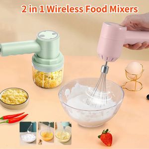 Fruit Vegetable Tools Portable Blender Mixer Kitchen Tools Hand Mixer Electric Food Processors Set Milk Frother Egg Beater Cake Baking Kneading Mixer 231110