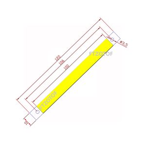 FTZOTOF LED 12V DC 120x10mm Cob 10 W Brebe de bande pour la table de table de travail des lumières de maison bricolage rouge vert chaud chaud blanc froide 12 cm