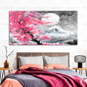 Fuji Mount Affiches et imprimés Cherry Blossom Japan Landscape Canvas Painting Wall Picture For Living Room Home Decoration Cuadro