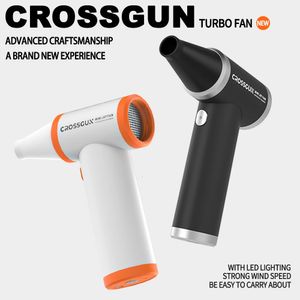 Masseur complet du corps CROSSGUN Mini Jet Turbo Ventilateur puissant portable avec éclairage LED Jetfan Élimination de la poussière 99000 tr/min pour table de voiture d'ordinateur 231122