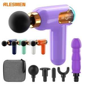 Masseur complet du corps Affichage LCD Pistolet de massage Pièces jointes Portable électrique pour les femmes Cou Épaule Plaisir Muscle Relaxation Douleur 230704