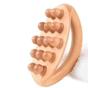 Masajeador de cuerpo completo Masajeador de mano de madera natural para combatir la celulitis y mejorar la circulación sanguínea linfática Cepillo Músculo Relax Palm Sauna Spa