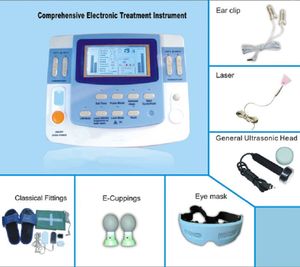 Masajeador de cuerpo completo Máquina de terapia de ultrasonido electromagnético pulsado con equipo de fisioterapia Tens Ems 7 canales con mioestimulador láser