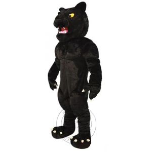 Traje de accesorios de cuerpo completo Power Black Panther Mascot Costume Tema de dibujos animados vestido de lujo Ad Apparel