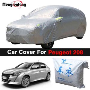 Bâche de voiture complète Anti-UV extérieur intérieur pare-soleil pluie neige housse résistante à la poussière pour Peugeot 208 hayon H220425