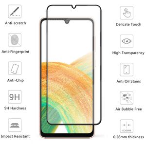 Verre de couverture complète pour Samsung Galaxy A33 Glass pour Samsung A33 Tiverted Full Screen Protector for Samsung A 33 A33 5G Lens Glass